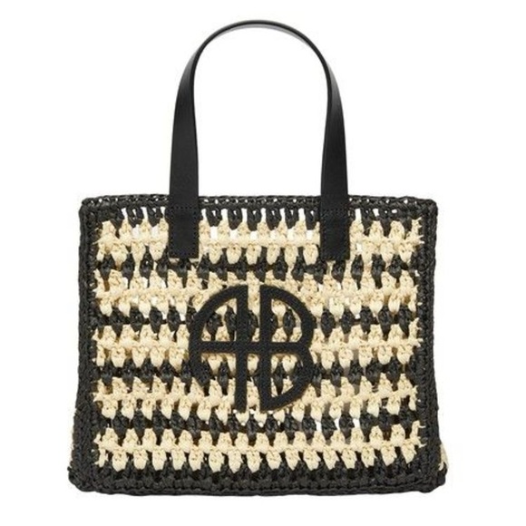 Anine Bing Small Rio Tote in Black / Tan - Picture 3 of 8
